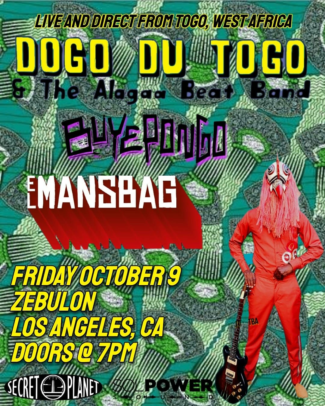 Official event artwork for Dogo Du Togo & the Alagaa Beat Band, Buyepongo, El Mansbag