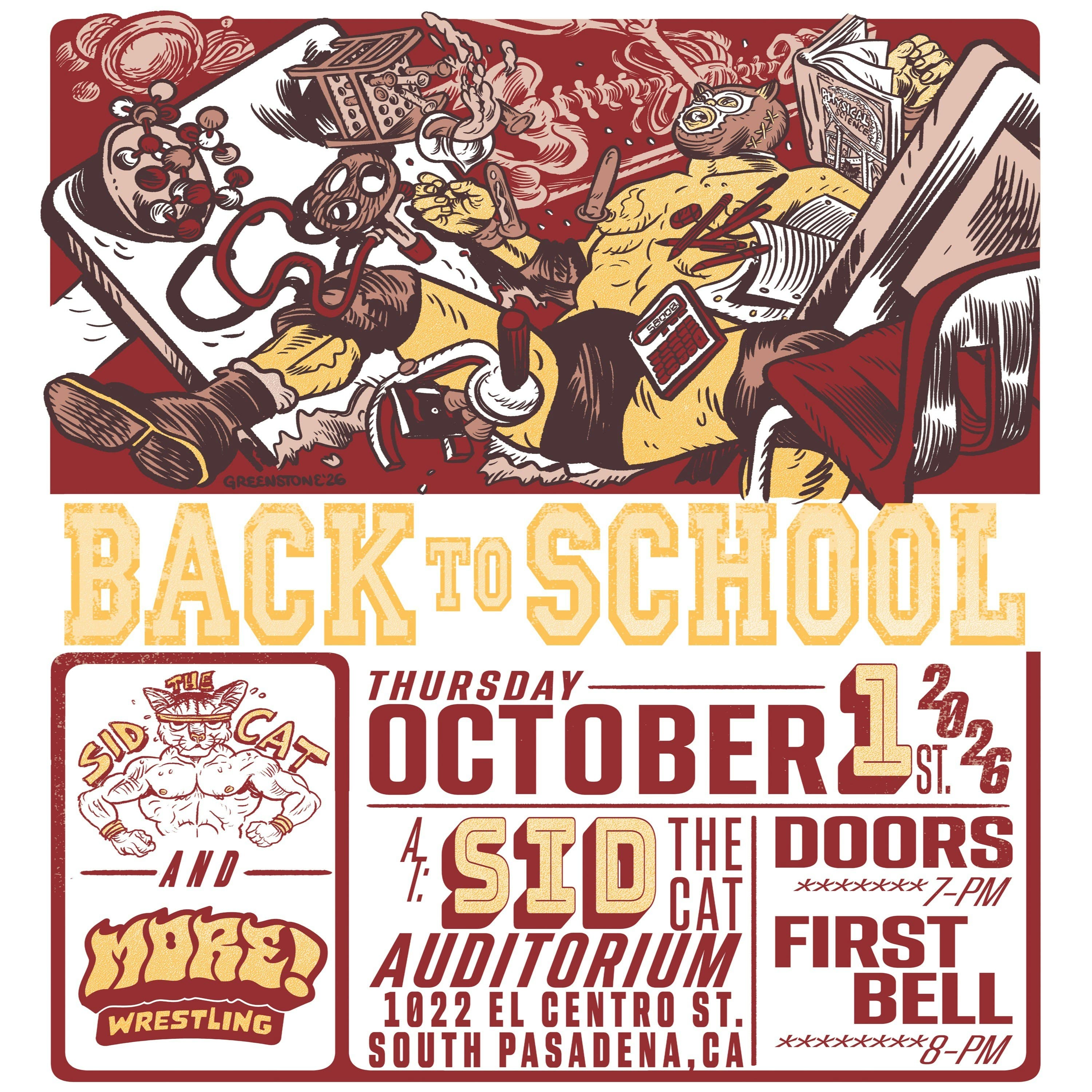 Official event artwork for More! Wrestling - Back To School