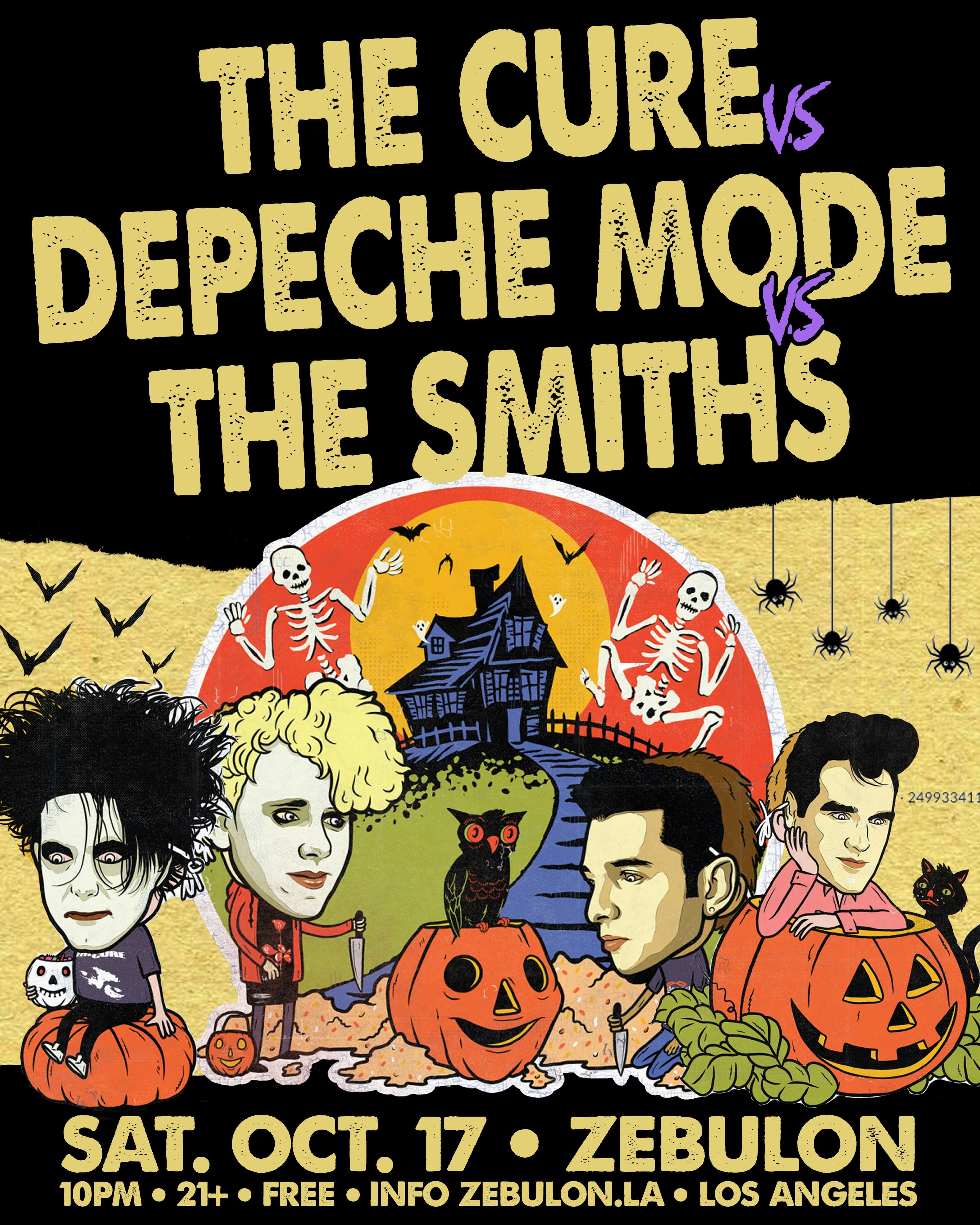 Official event artwork for Holy Trinity: THE CURE vs THE SMITHS vs DEPECHE MODE
