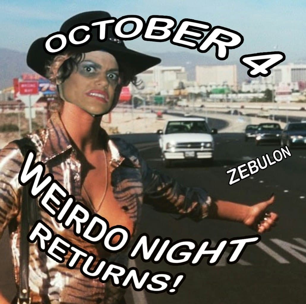 Official event artwork for Weirdo Night with Dynasty Handbag