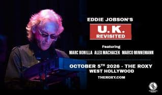 Official event artwork for U.K Revisited featuring Eddie Jobson