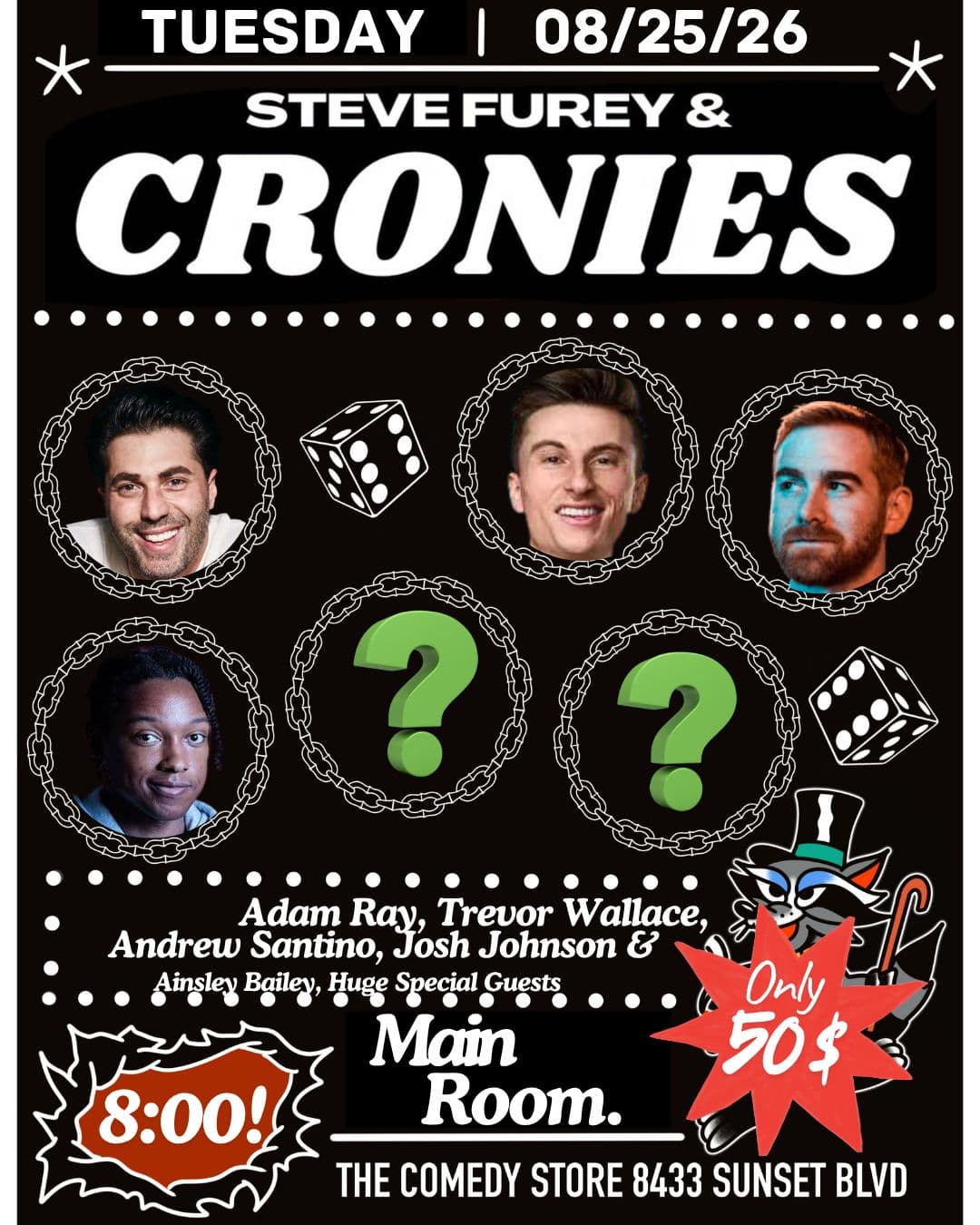 Official event artwork for Steve Furey & Cronies