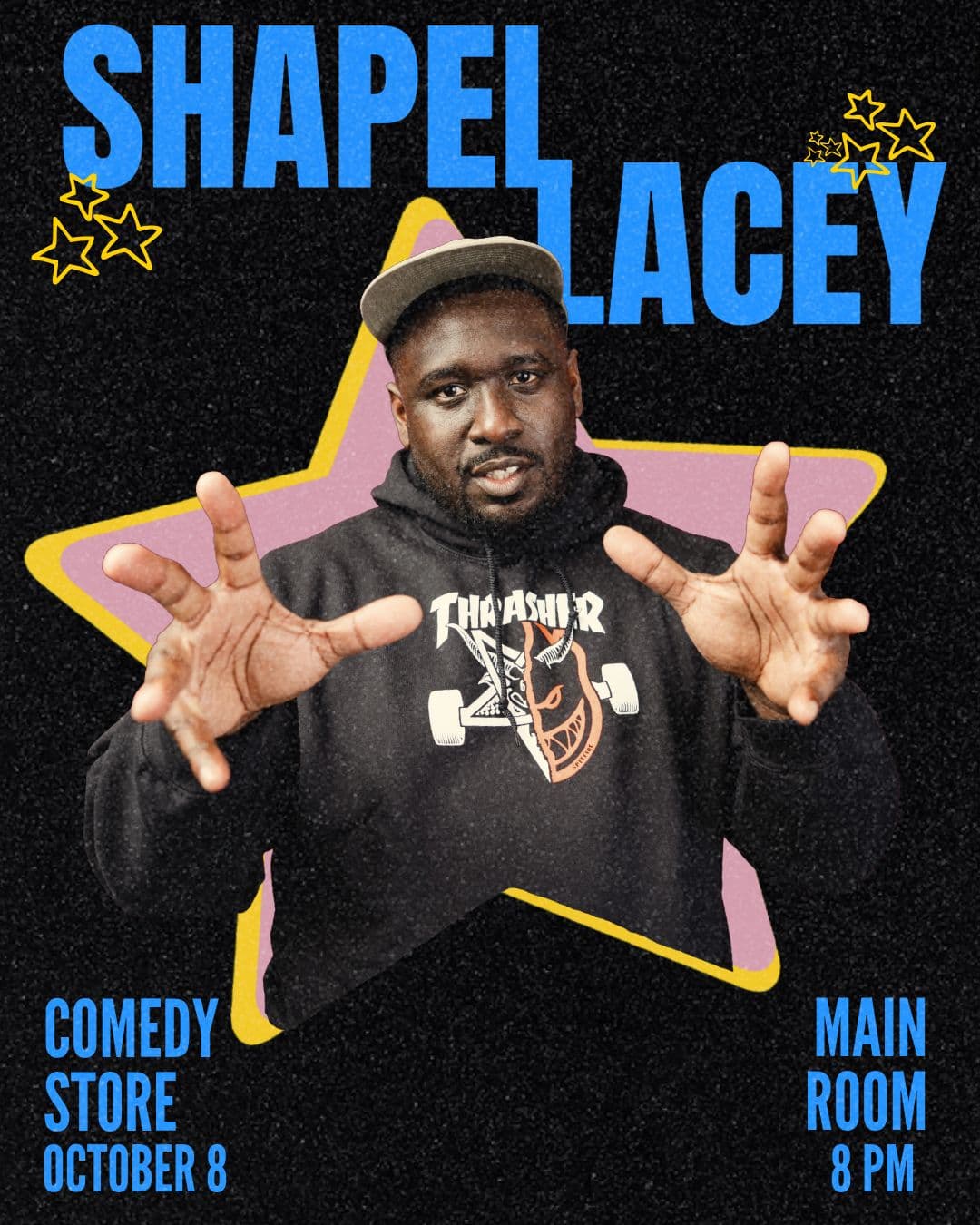 Official event artwork for Shapel Lacey Live from the Main Room