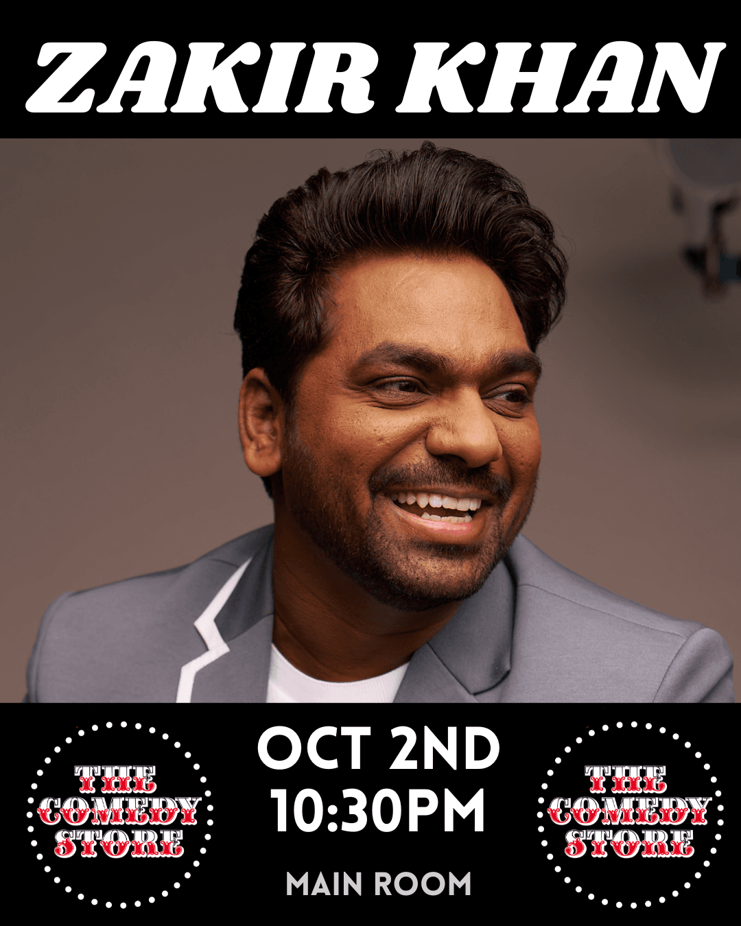 Official event artwork for Zakir Khan (Performed in Hindi)